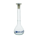 Eisco Flask Volumetric class 'A', cap. 50ml, socket size 12/21, borosilicate glass, blue printing (CH0446D)
