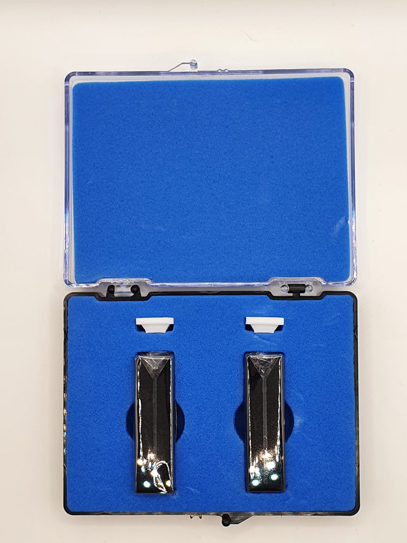 Aireka 0.35-1.7mL, Black, QG10124-2, Cuvette, 2 windows, Teflon lid - 2 pack