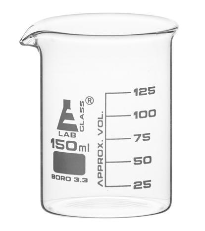 Eisco 150ml Beaker low form, with spout made of borosilicatae glass, graduated CH0126F