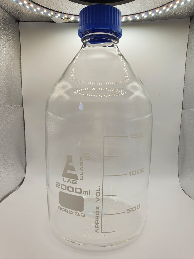 Eisco 2000ml Bottle Reagent graduated, borosilicate glass with screw cap (GL45) CH0164E