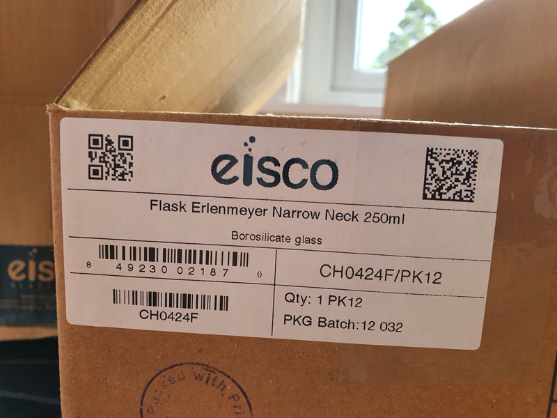 Eisco 250ml Flask conical, narrow neck, borosilicate glass CH0424F