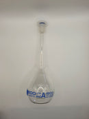 Eisco Flask Volumetric class 'A', cap. 200ml, socket size 14/23, borosilicate glass, blue printing (CH0446F)