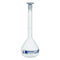 Eisco Flask Volumetric class 'A', cap. 200ml, socket size 14/23, borosilicate glass, blue printing (CH0446F)