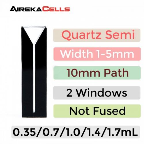 Aireka 0.35-1.7mL, Black, QG10124-2, Cuvette, 2 windows, Teflon lid - 2 pack